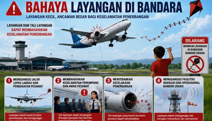 Bandara Pattimura Sosialisasikan Larangan Bermain Layangan di Kawasan Bandar Udara
