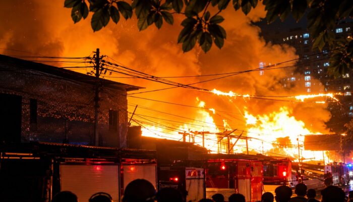 Kebakaran Besar Melanda di Permukiman Warga Pasar Jiung Kemayoran Jakarta Pusat